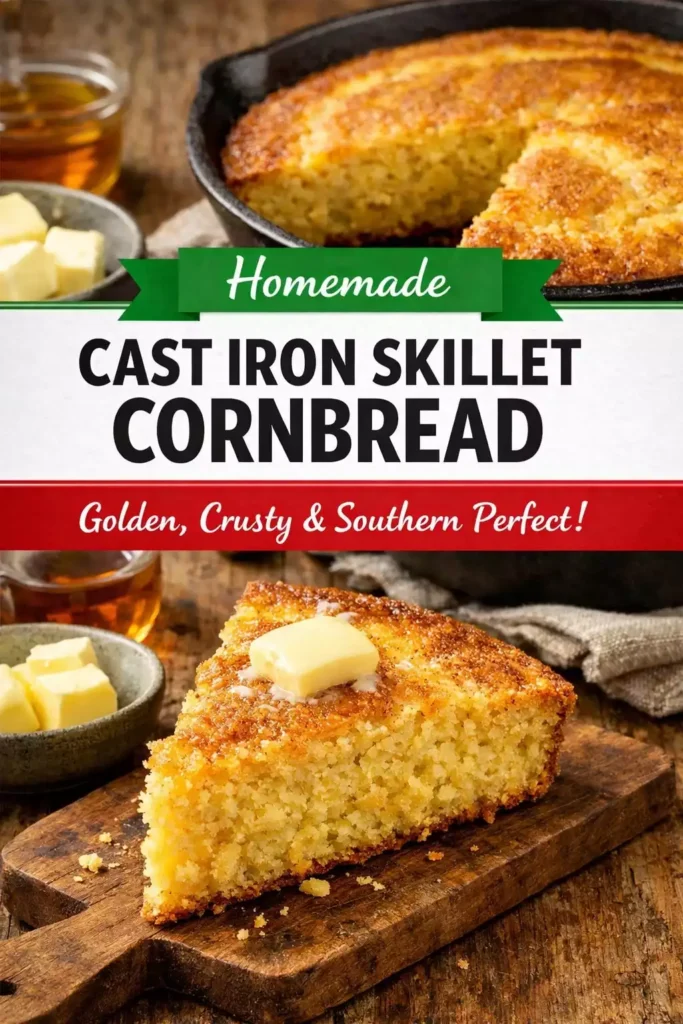 Cast Iron Skillet Cornbread — Golden, Crusty & Homemade