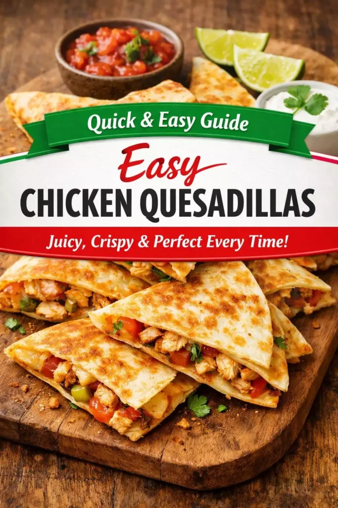 Easy Chicken Quesadillas — Juicy, Crispy, Perfect