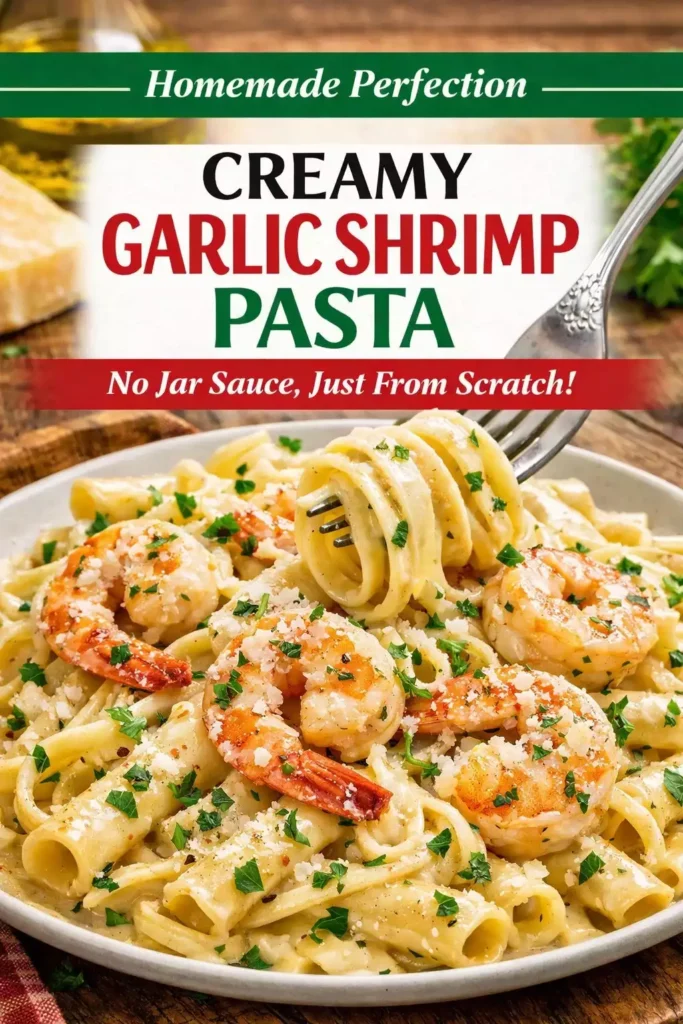Creamy Garlic Shrimp Pasta (No Jar Sauce Allowed)