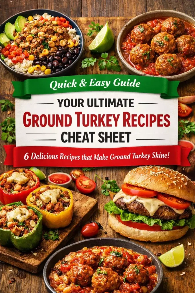 Your Ultimate Ground Turkey Recipes Cheat Sheet (6 Recipes Inside)