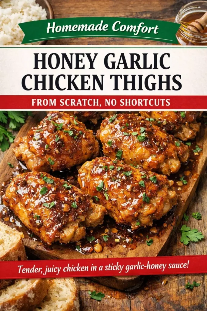 Honey Garlic Chicken Thighs — From Scratch, No Shortcuts