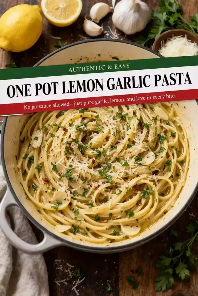 One Pot Lemon Garlic Pasta (No Jar Sauce Allowed)