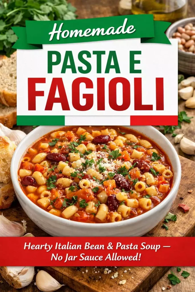 Pasta e Fagioli (Bean Pasta Soup) (No Jar Sauce Allowed)