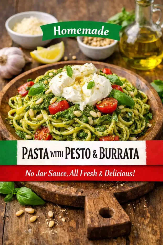 Pasta with Pesto and Burrata (No Jar Sauce Allowed)